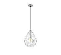 Sospensione Rustica-Country Cartlton Acciaio Argento 1 Luce E27