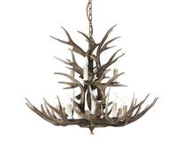 Sospensione Rustica-Country Chalet Metallo Beige 12 Luci E14