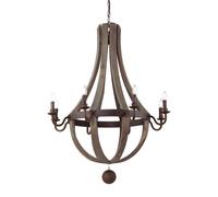 Sospensione Rustica-Country Millennium Legno Marrone 8 Luci E14