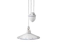 Sospensione Saliscendi Classica Asti Ceramica E Ottone Decorato 30 Cm 1 Luce E27