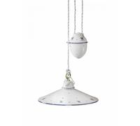 Sospensione Saliscendi Classica Asti Ceramica E Ottone Decorato 35 Cm 1 Luce E27