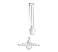 Sospensione Saliscendi Classico L'Aquila Metallo E Ceramica Ottone 1 Luce E27