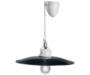 Sospensione Saliscendi Classico Potenza Ferro E Ceramica Nero 35Cm 1 Luce E27