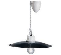 Sospensione Saliscendi Classico Potenza Ferro E Ceramica Nero 35Cm 1 Luce E27