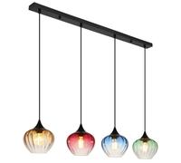 Sospensione Sander 4 luci 1110x180x1200 mm Nero