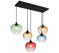 Sospensione Sander 5 luci 860x390x1200 mm Nero