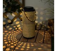 Sospensione Solare Esterno Lampada da Tavolo Giardino Bambù Nero LED D.12 CM