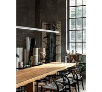 Sospensione SYNCRO profilo LED 35W 2450LM - CCT 3000K 4000K 6000K in alluminio verniciato bianco con 2 cavi acciaio