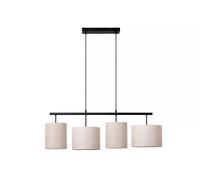 Sospensione Tessuto Beige Loft 107 CM Lungo E27 4-flammig Pendelleuchte Pranzo