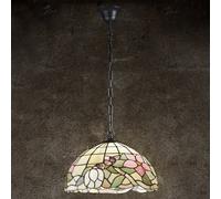 Sospensione Tiffany In Vetro Multicolor Con Catena D.40 Cm