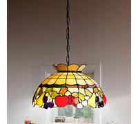 Sospensione Tiffany Vetro Multicolor Con Catena D.25 Cm
