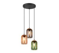 Sospensione Trio Lighting Cork 3xE27 max 10W Ambra verde e fumè - 364630317 [EEK: Non conforme]