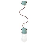 Lampadario Vintage Urban Ferro E Ceramica Azzurro 1 Luce E27 12Cm
