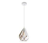 Sospensione Vintage Carlton 1 Acciaio Bianco Oro 1 Luce E27