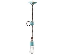 Sospensione Vintage Ceramica Azzurra 1 Luce E27