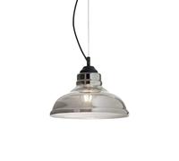 Sospensione Vintage-Decò Bistro' Metallo Fumè 1 Luce E27 D28