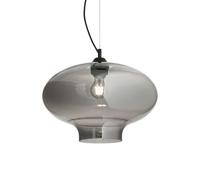 Sospensione Vintage-Decò Bistro' Metallo Fumè 1 Luce E27 D40