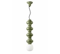 Sospensione Vintage Decò Copacabana 4 Moduli Ceramica Verde 1 Luce E27