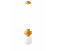 Sospensione Vintage Decò Copacabana Ceramica Gialla 1 Luce E27