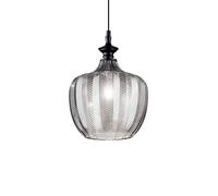Sospensione Vintage-Decò Lord Metallo Fumè 1 Luce E27