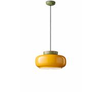 SOSPENSIONE VETRO VERNICIATO - PAINTED GLASS MARACANA' VERDE SALVIA + GIALLO C2741(SAG)