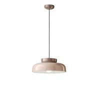 Sospensione Vintage Decò Maracana Ceramica-Vetro Moka-Grigio Sabbia 1 Luce E27