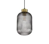 Sospensione Vintage-Decò Mint-3 Metallo Fumè 1 Luce E27