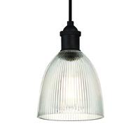 Sospensione Vintage Oliatioliato Bronzo E Geriffeltes Trasparente Con 1 Lampada