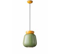 SOSPENSIONE VETRO VERNICIATO - PAINTED GLASS CORCOVADO GIALLO + VERDE SALVIA C2740(GIV)