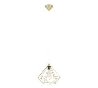 Sospensione Vintage Tarbes Acciaio Ottone Spazzolato 1 Luce E27
