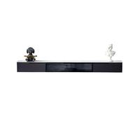 Sospeso Mobile TV sospeso a parete con 1 anta a ribalta in vetro, 2 cassetti e piano di lavoro in ardesia, consolle multimediale sospesa in stile minimalista for sotto i televisori Porta TV(Nero,180x2
