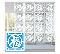 sospeso pannello schermo di legno solido sottile, Pannelli da parete in legno e plastica, divisori for ambienti, bianchi, confezione da 12-100 pezzi(White-b,14Pcs)