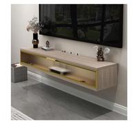 Sospeso Supporto TV galleggiante con porta TV a parete, router WiFi, presa, scatola portaoggetti, console multimediale, centro di intrattenimento, sotto la TV, mobiletto galleggiante, scaffale portaog