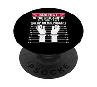 sospetto è la ricca zia ma non puoi correre su di lei PopSockets PopGrip Adesivo