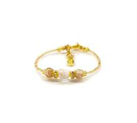 Sospiri Venezia - Bracciale da Donna con 3 Perle di Vetro Murano, Braccialetto Originale, Gioiello Ideale per Regalo, Made in Italy con Certificato (bianco)
