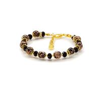 Sospiri Venezia - Bracciale da Donna con 9 Perle di Vetro Murano e 10 Cristalli di Boemia, Braccialetto Originale, Gioiello Ideale per Regalo, Made in Italy con Certificato (nero)