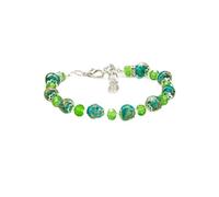 Sospiri Venezia - Bracciale da Donna con 9 Perle di Vetro Murano e 10 Cristalli di Boemia, Braccialetto Originale, Gioiello Ideale per Regalo, Made in Italy con Certificato (verde)