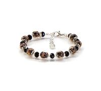 Sospiri Venezia - Bracciale da Donna con 9 Perle di Vetro Murano e 10 Cristalli di Boemia, Braccialetto Originale, Gioiello Ideale per Regalo, Made in Italy con Certificato (nero)