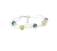 Sospiri Venezia Bracciale Donna Vetro Murano con Perle | Confortevole ed Elegante | Idea Regalo con Scatola Inclusa e Certificato | Per Mamma, Fidanzata, Amica (Argento Verde Chiaro-Scuro)