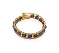 Sospiri Venezia Bracelet Woman 16 Glass Beads Diameter 8 mm Bracelet Original Murano Glass Jewel Gift Idea Made In Italy Certified (Blue)
