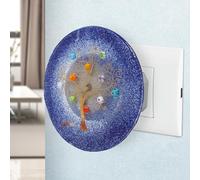 Sospiri Venezia Luce Notturna per Bambini, Presa Muro Led, in Vetro di Murano, con Sensore Intelligente, Decorazione Casa, Camera Letto, Illuminazione a Parete, Idea Regalo (Albero della Vita, Blu)
