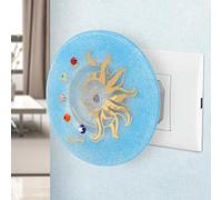 Sospiri Venezia Luce Notturna per Bambini, Presa Muro Led, in Vetro di Murano, con Sensore Intelligente, Decorazione Casa, Camera Letto, Illuminazione a Parete, Idea Regalo (Sole -Luna, Azzurra)