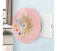 Sospiri Venezia Luce Notturna per Bambini, Presa Muro Led, in Vetro di Murano, con Sensore Intelligente, Decorazione Casa, Camera Letto, Illuminazione a Parete, Idea Regalo (Sole -Luna, Rosa)