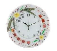 Sospiri Venezia Orologio da Parete Vetro Murano Meccanismo Silenzioso Decorato Floreale Idea Regalo Realizzato a Mano Made Italy (Rotondo Aster)