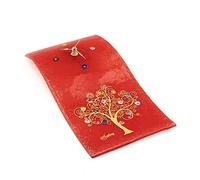 Sospiri Venezia Orologio da Parete Vetro Murano Meccanismo Silenzioso Decorato Murrine e Foglia Oro Idea Regalo Realizzato a Mano Made Italy (Rosso 16x30 cm)