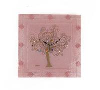 Sospiri Venezia Orologio da Parete Vetro Murano Meccanismo Silenzioso Decorato Murrine e Foglia Oro Idea Regalo Realizzato a Mano Made Italy (Rosa 39x39 cm)