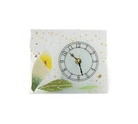 Sospiri Venezia Orologio da Tavolo Vetro Murano Meccanismo Silenzioso Decorato Floreale Oro Idea Regalo Realizzato a Mano Made Italy (18x15 cm)