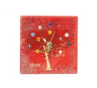 Sospiri Venezia Orologio da Tavolo Vetro Murano Meccanismo Silenzioso Decorato Murrine e Foglia Oro Idea Regalo Realizzato a Mano Made Italy (10x10 cm)