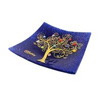 Sospiri Venezia Svuotatasche Albero della Vita in Vetro di Murano Murrine e Oro Idea Regalo Piatto Vassoio Decorativo Made Italy Portaoggetti Soprammobile Bomboniere Cerimonia 29X29 cm
