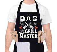 SOSPIRO Divertente BBQ Cooking Novità Grembiule, DAD Grill Master Divertente Grembiule da Cucina con Tasche Regolabili Cuoco Grembiuli Neri Regali Di Compleanno Per Lui Padre Papà Marito